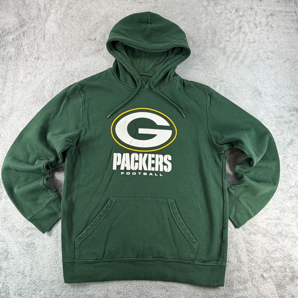 Majestic Green Bay Packers Hoodie Mens M Green NFL Football Pullover Sweatshirt
